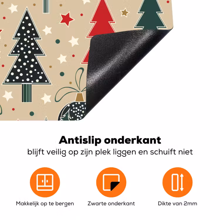 Illustratie - Kerst - Sterren Inductie beschermer vinyl 3mm klein 276 -zzzzzzz-td-onderkant