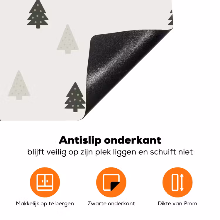 Illustratie - Kerstbomen - Wit Inductie beschermer vinyl 3mm klein 276 -zzzzzzz-td-onderkant