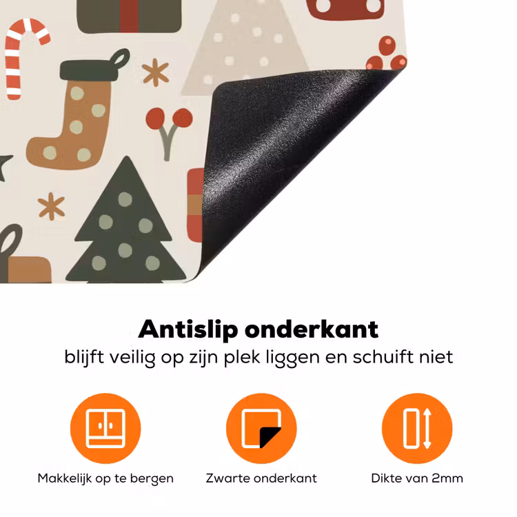 Illustratie - Kerstfiguren - Beige Inductie beschermer vinyl 3mm klein 276 -zzzzzzz-td-onderkant
