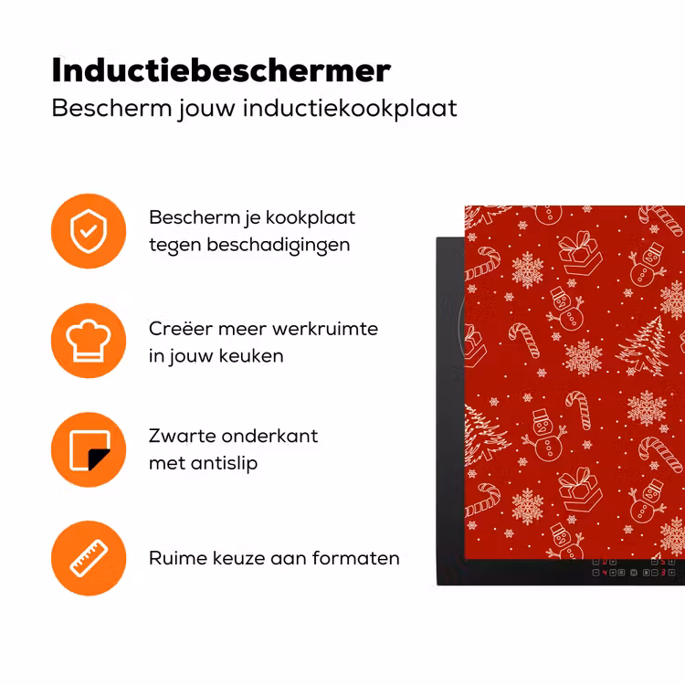 Illustratie - Kerstsymbolen - Rood Inductie beschermer vinyl 3mm klein 276 -zzzzzzz-td-ups