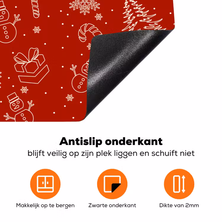 Illustratie - Kerstsymbolen - Rood Inductie beschermer vinyl 3mm klein 276 -zzzzzzz-td-onderkant