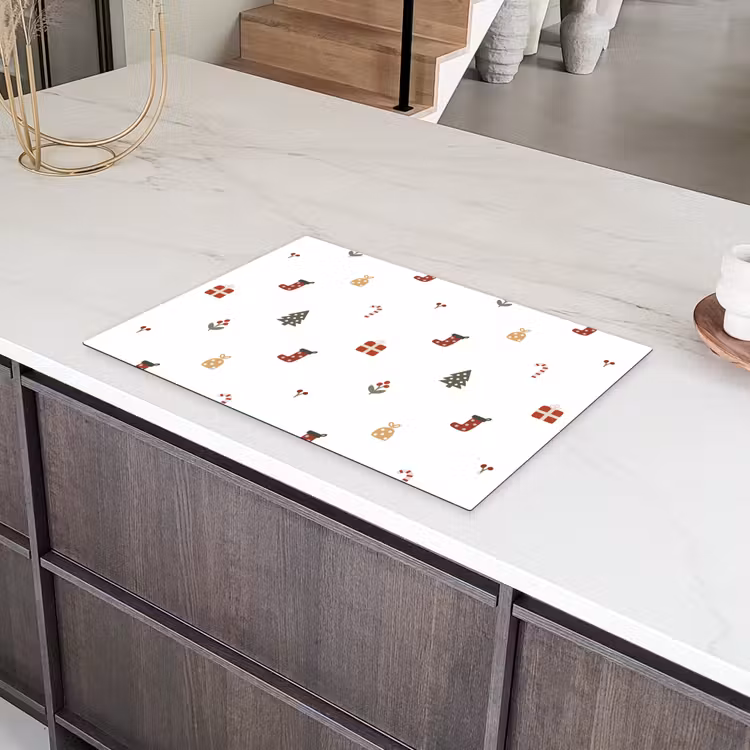 Illustratie - Kerstsymbolen - Wit Inductie beschermer vinyl 3mm klein 276 -sfeer8