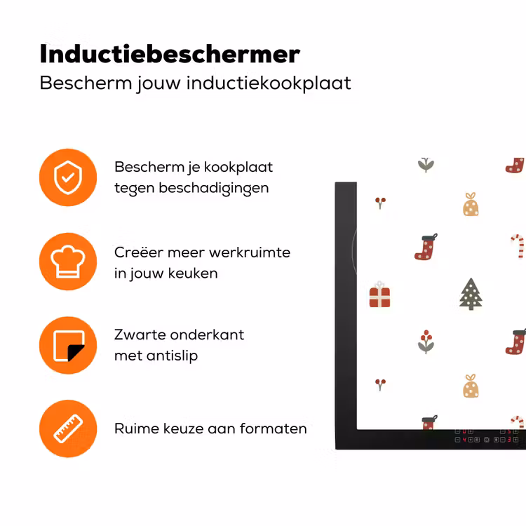 Illustratie - Kerstsymbolen - Wit Inductie beschermer vinyl 3mm klein 276 -zzzzzzz-td-ups