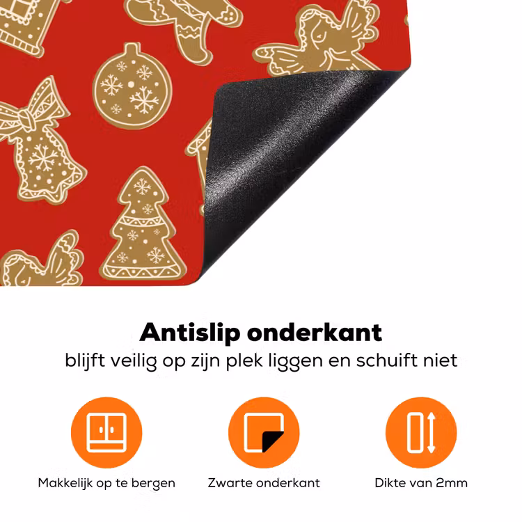 Illustratie - Koekjes - Rood Inductie beschermer vinyl 3mm klein 276 -zzzzzzz-td-onderkant