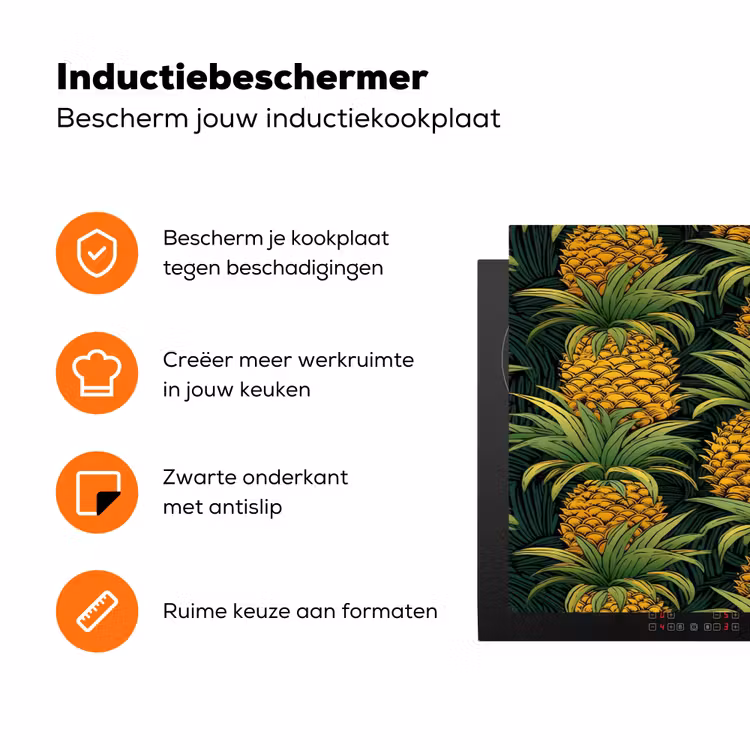 Illustratie - Patroon - Ananas Inductie beschermer vinyl 3mm klein 276 -zzzzzzz-td-ups