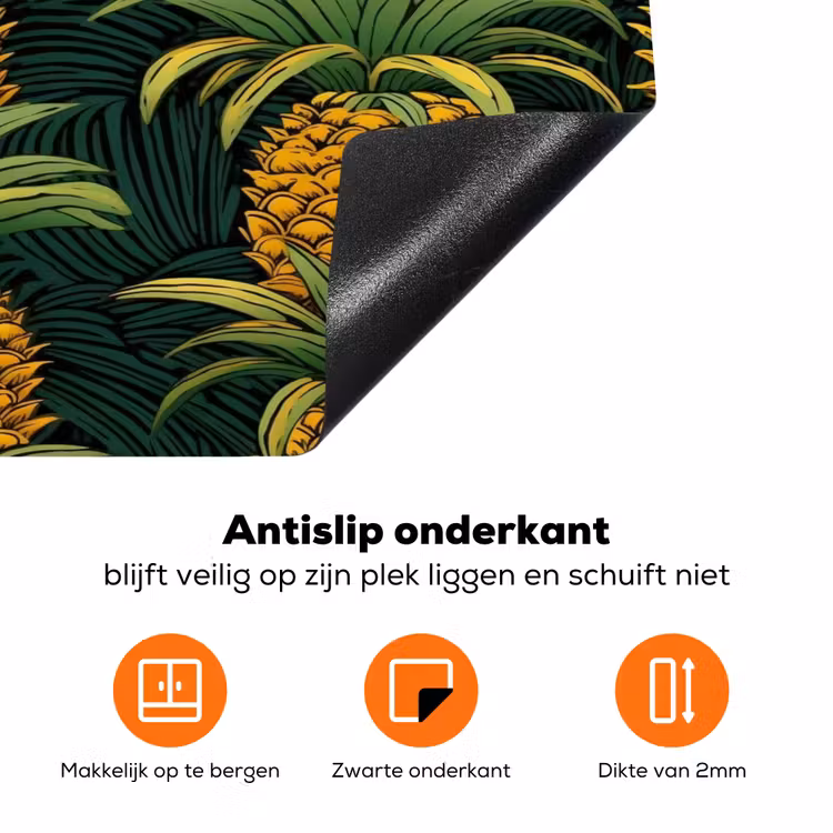 Illustratie - Patroon - Ananas Inductie beschermer vinyl 3mm klein 276 -zzzzzzz-td-onderkant