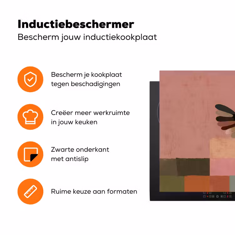 Illustratie - Vogel - Vlakken - Kleurrijk Inductie beschermer vinyl 3mm klein -zzzzzzz-td-ups