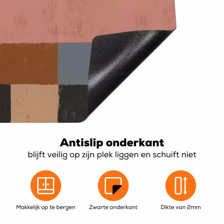 Illustratie - Vogel - Vlakken - Kleurrijk Inductie beschermer vinyl 3mm klein -zzzzzzz-td-onderkant