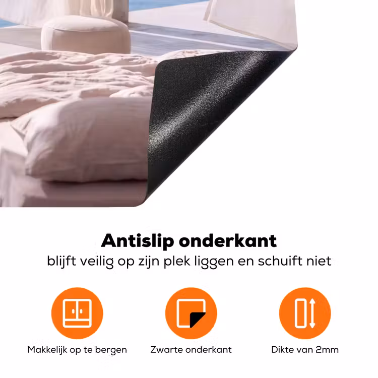 Interieur - Zeezicht - Modern - Rust - Beige Inductie beschermer vinyl 3mm klein -zzzzzzz-td-onderkant