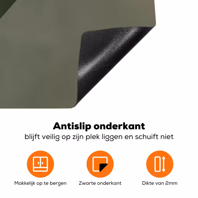 Japandi - Groen - Abstract - Modern Inductie beschermer vinyl 3mm klein -zzzzzzz-td-onderkant
