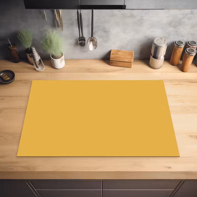 Joyful - Mustard - Geel Inductie beschermer vinyl 3mm klein 276 -sfeer5