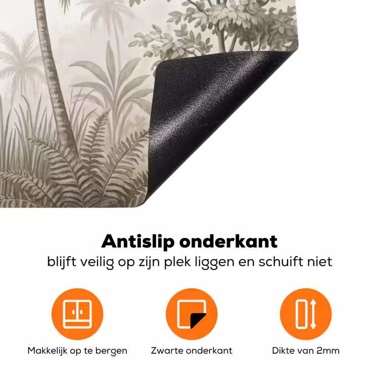 Jungle - Palmbomen - Natuur Inductie beschermer vinyl 3mm klein -zzzzzzz-td-onderkant