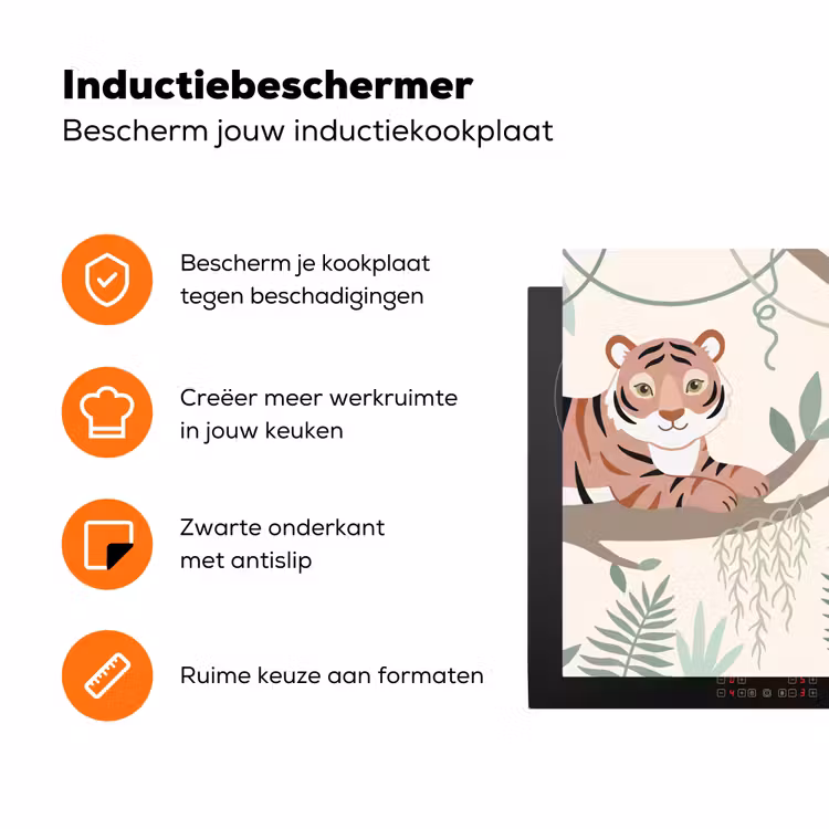 Jungle - Rustiek - Pastel Inductie beschermer vinyl 3mm klein -zzzzzzz-td-ups