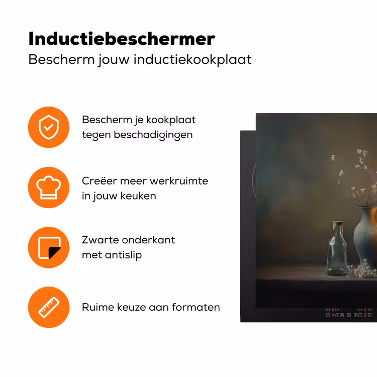 Kaarsen - Stilleven - Rustiek - Boeken Inductie beschermer vinyl 3mm klein -zzzzzzz-td-ups