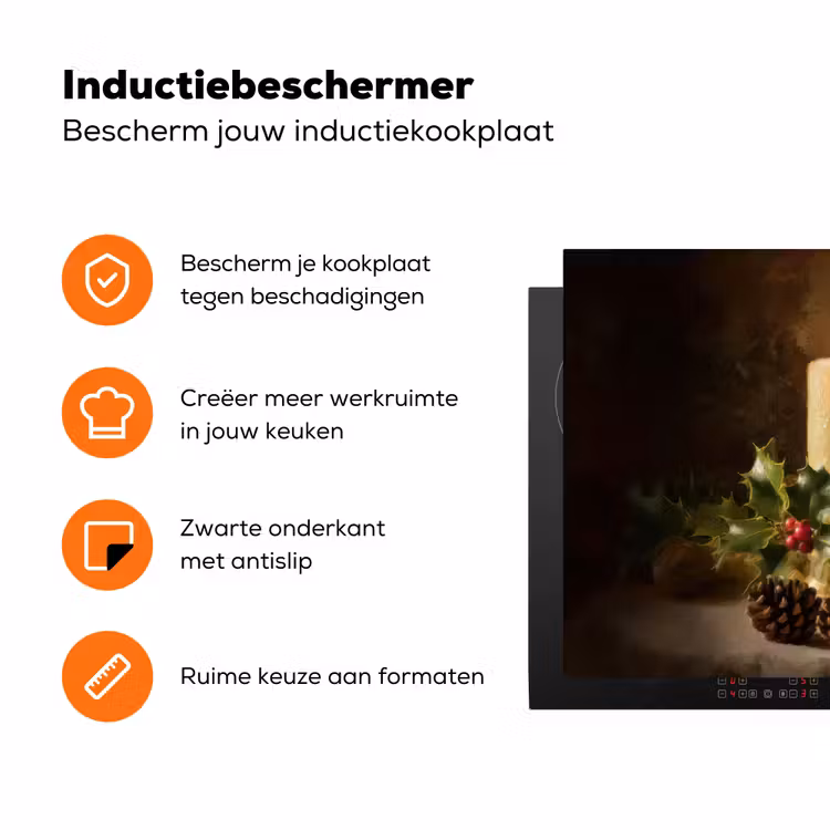 Kaarslicht - Kerst - Veelkleurig Inductie beschermer vinyl 3mm klein -zzzzzzz-td-ups