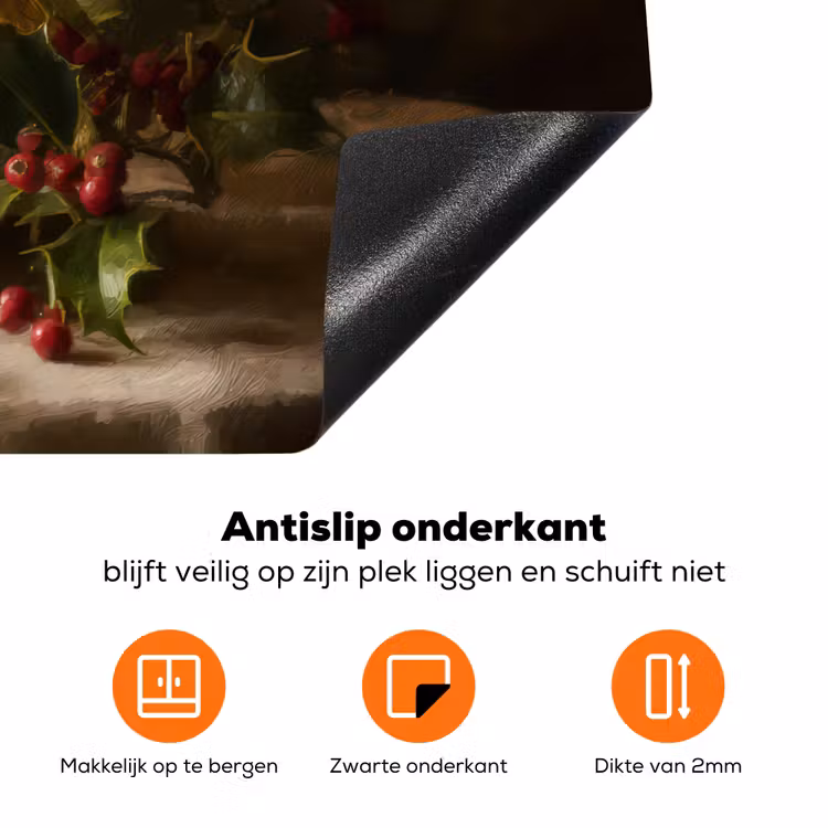 Kaarslicht - Kerst - Veelkleurig Inductie beschermer vinyl 3mm klein -zzzzzzz-td-onderkant