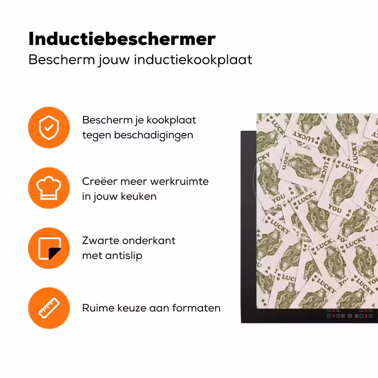Kaarten - Koningin - Patroon - Groen - Spel Inductie beschermer vinyl 3mm klein -zzzzzzz-td-ups