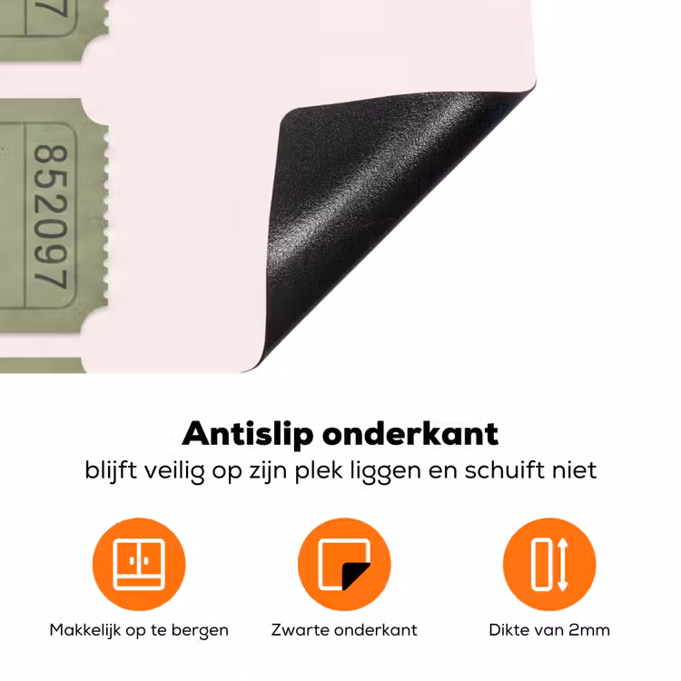 Kaartje - Vintage - Groen - Evenement - Collectie Inductie beschermer vinyl 3mm klein -zzzzzzz-td-onderkant
