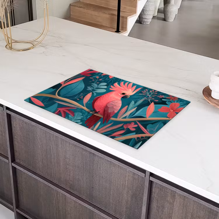Kaketoe - Tropische bladeren - Tak Inductie beschermer vinyl 3mm klein -sfeer8