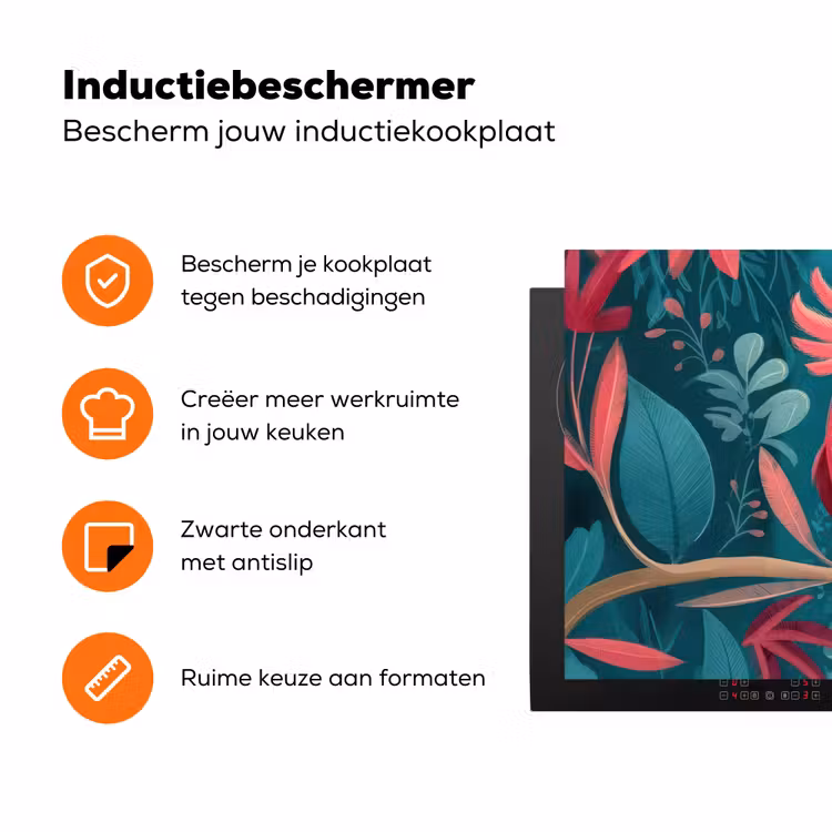 Kaketoe - Tropische bladeren - Tak Inductie beschermer vinyl 3mm klein -zzzzzzz-td-ups
