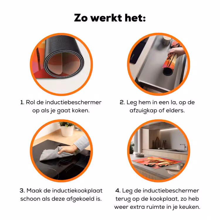 Kameel - Pyramides - Rode zon Inductie beschermer vinyl 3mm klein -zzzzzzz-td-werking