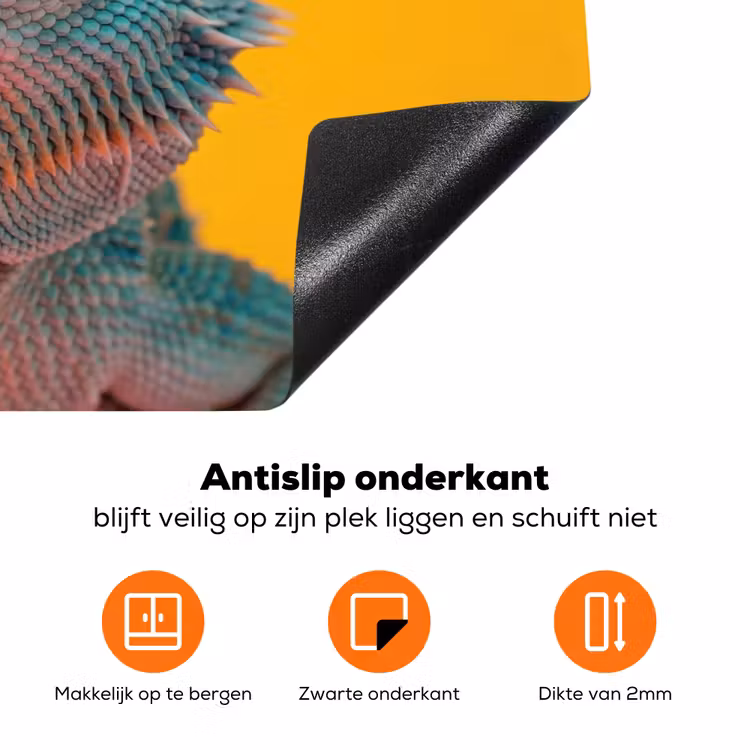 Kameleon - Kauwgom - Kleurrijk Inductie beschermer vinyl 3mm klein -zzzzzzz-td-onderkant