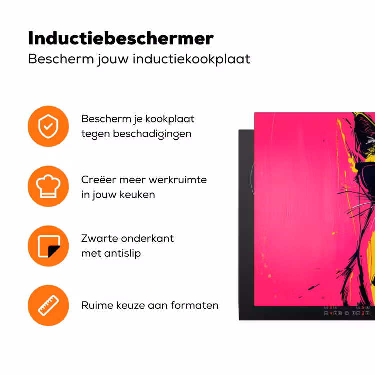 Kat - Art - Zonnebril - Roze Inductie beschermer vinyl 3mm klein -zzzzzzz-td-ups