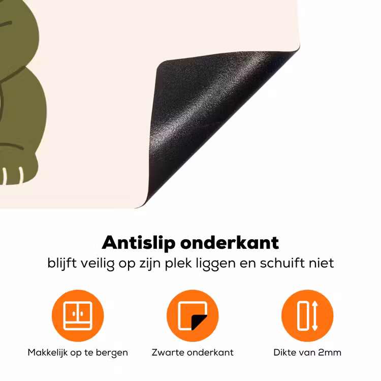 Kat - Geluk - Dieren - Modern - Groen Inductie beschermer vinyl 3mm klein -zzzzzzz-td-onderkant