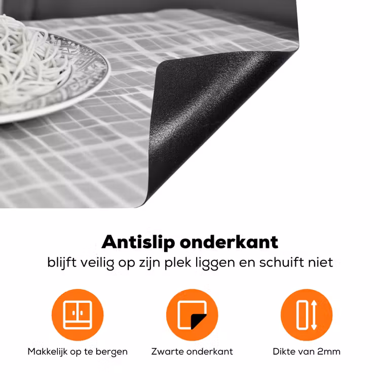 Kat - Siamees - Zwart Wit - Schattig - Dieren Inductie beschermer vinyl 3mm klein -zzzzzzz-td-onderkant