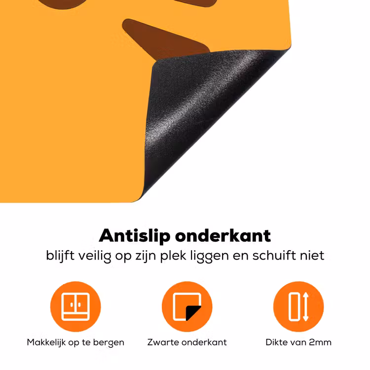 Kat - Simplistisch - Oranje - Vrolijk Inductie beschermer vinyl 3mm klein -zzzzzzz-td-onderkant