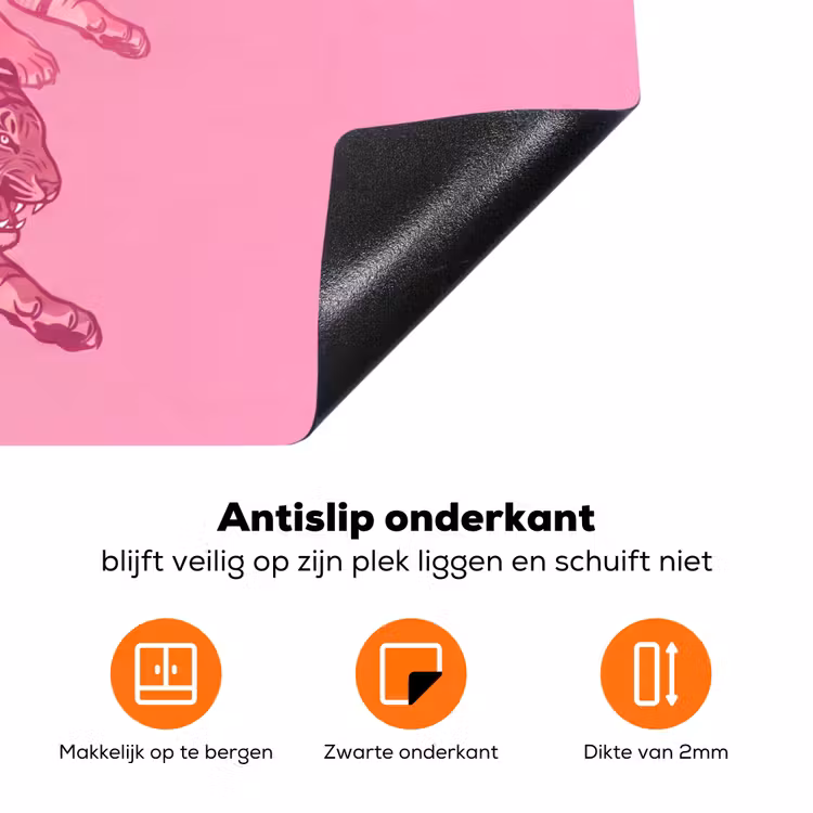 Kat - Springend - Dieren - Roze - Modern Inductie beschermer vinyl 3mm klein -zzzzzzz-td-onderkant