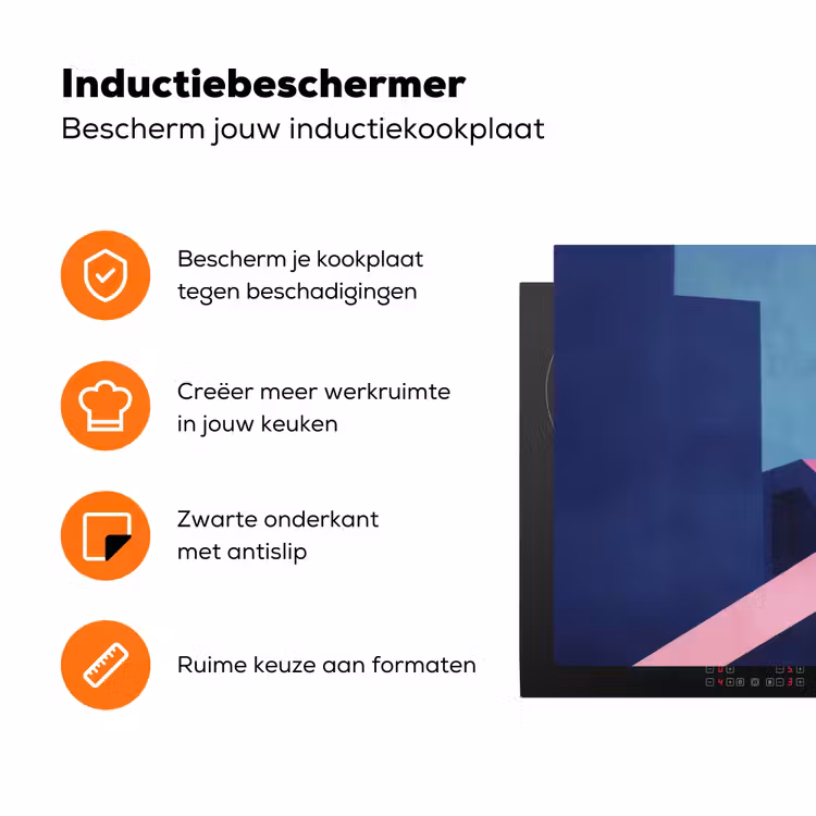 Kat - Trap - Gebouwen - Schaduwcontrasten Inductie beschermer vinyl 3mm klein -zzzzzzz-td-ups
