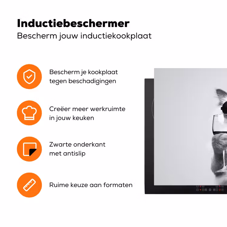 Kat - Zonnebril - Wijnglas - Langharig Inductie beschermer vinyl 3mm klein -zzzzzzz-td-ups