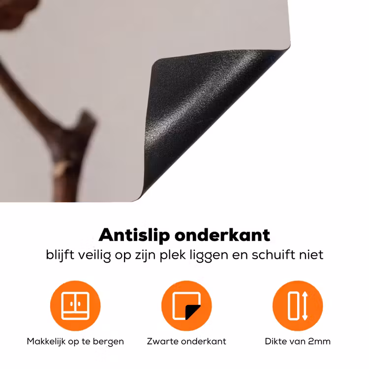 Katoenbol - Minimalistisch - Wit Inductie beschermer vinyl 3mm klein -zzzzzzz-td-onderkant