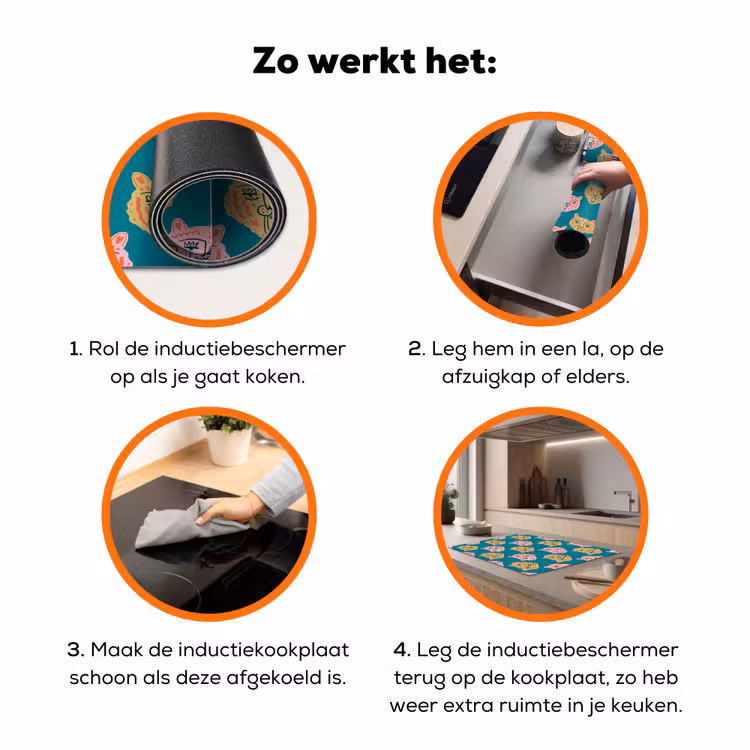 Kattengezichten - Sterren - Turquoise Inductie beschermer vinyl 3mm klein 276 -zzzzzzz-td-werking
