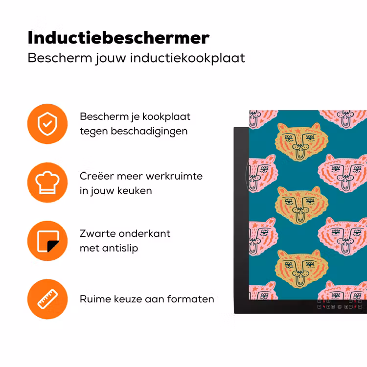 Kattengezichten - Sterren - Turquoise Inductie beschermer vinyl 3mm klein 276 -zzzzzzz-td-ups
