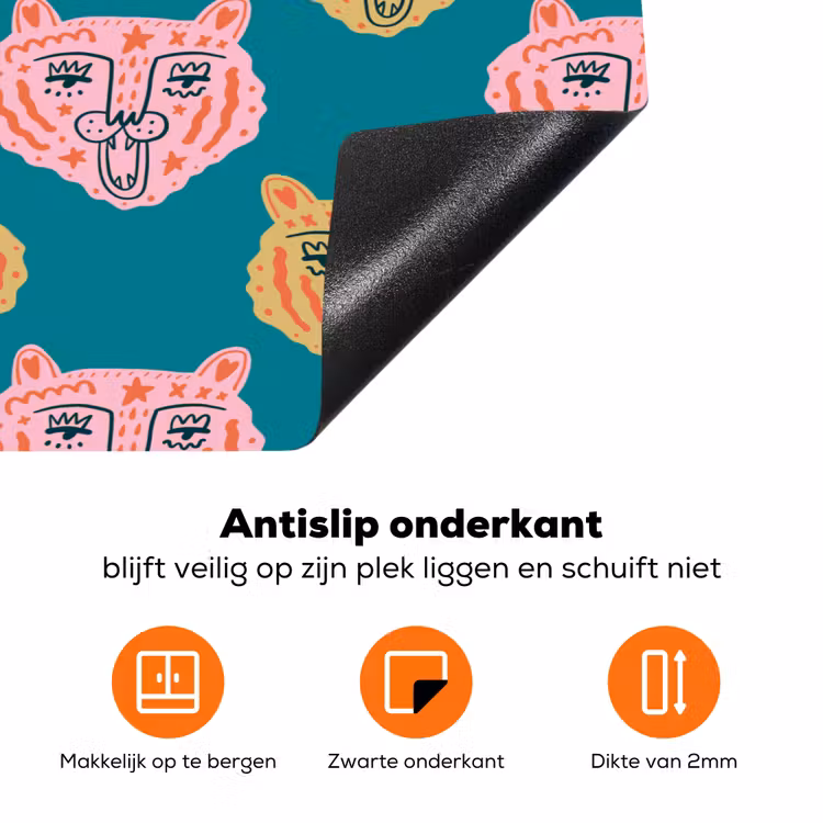 Kattengezichten - Sterren - Turquoise Inductie beschermer vinyl 3mm klein 276 -zzzzzzz-td-onderkant