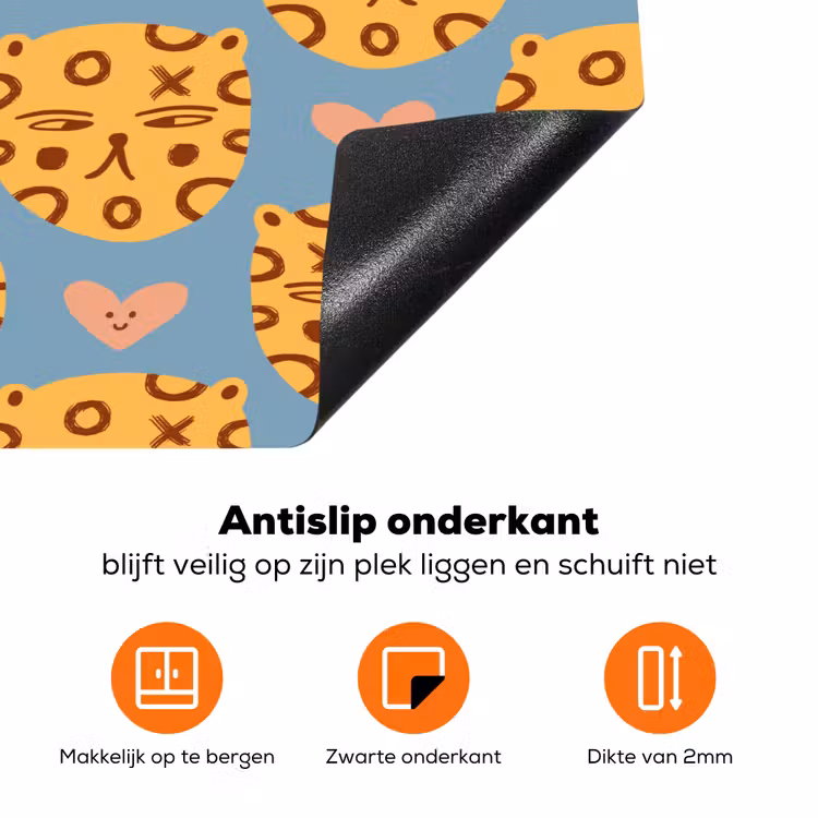 Kattenkoppen - Cirkels - Hartjes - Blauw Inductie beschermer vinyl 3mm klein 276 -zzzzzzz-td-onderkant