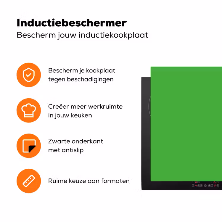 Kelly - Green - Groen Inductie beschermer vinyl 3mm klein 276 -zzzzzzz-td-ups