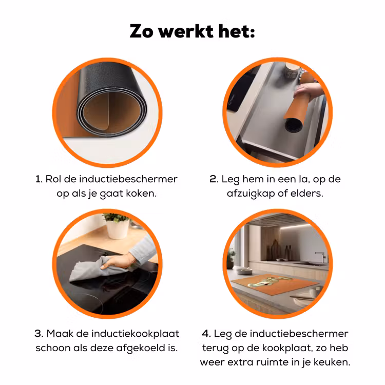Kerkuil - Koksmuts - Oranje - Vogel Inductie beschermer vinyl 3mm klein -zzzzzzz-td-werking