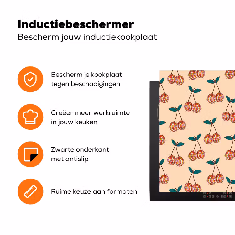 Retro - Disco -  Kers - Multi Inductie beschermer vinyl 3mm klein 276 -zzzzzzz-td-ups