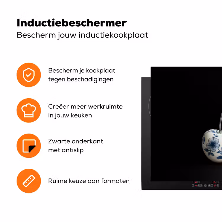 Kersen - Delfts blauw - Fruit Inductie beschermer vinyl 3mm klein -zzzzzzz-td-ups
