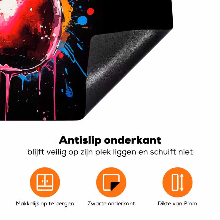 Kersen - Fruit - Graffiti - Verf - Abstract - Modern - Kleurrijk Inductie beschermer vinyl 3mm klein -zzzzzzz-td-onderkant