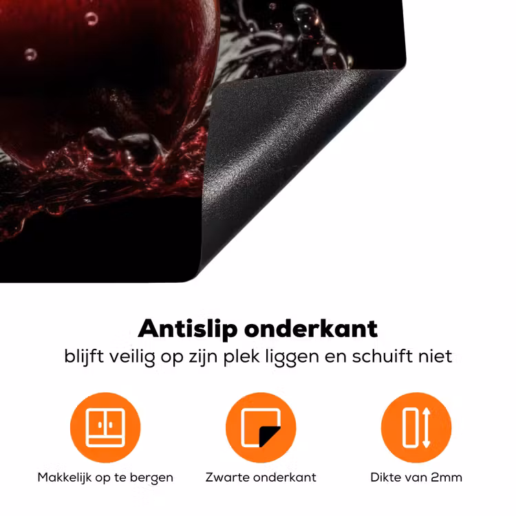 Kersen - Fruit - Water Inductie beschermer vinyl 3mm klein -zzzzzzz-td-onderkant