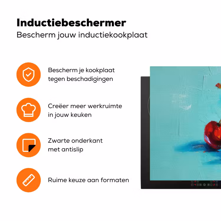 Kersen - Rood - Drie - Geverfd Inductie beschermer vinyl 3mm klein -zzzzzzz-td-ups