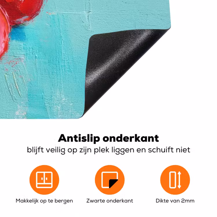 Kersen - Rood - Drie - Geverfd Inductie beschermer vinyl 3mm klein -zzzzzzz-td-onderkant
