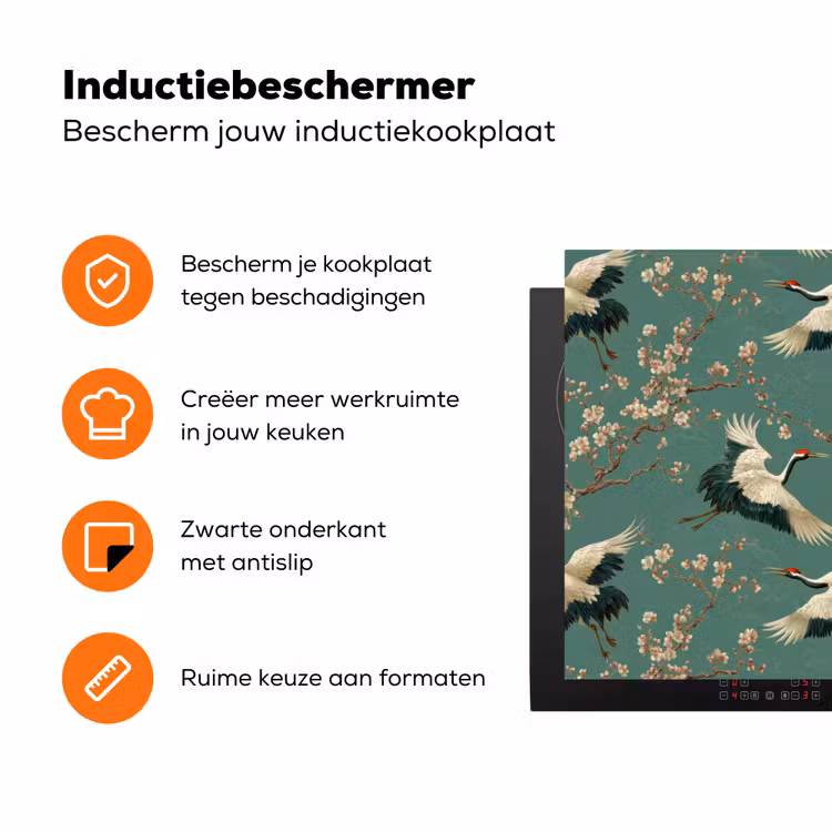 Kersenbloesem - Kraamvogels - Groen Inductie beschermer vinyl 3mm klein 276 -zzzzzzz-td-ups
