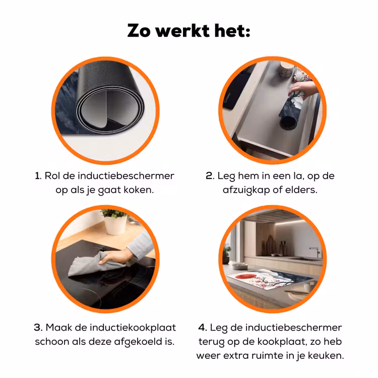 Kersenbloesem - Oosters - Rood Inductie beschermer vinyl 3mm klein -zzzzzzz-td-werking