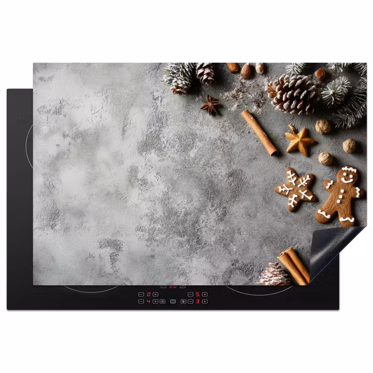 Kerst - Bakken - Grijs - Landelijk Inductie beschermer vinyl 3mm klein -3d