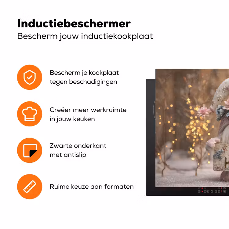 Kerst - Gnome - Bord - Kleurrijk Inductie beschermer vinyl 3mm klein -zzzzzzz-td-ups